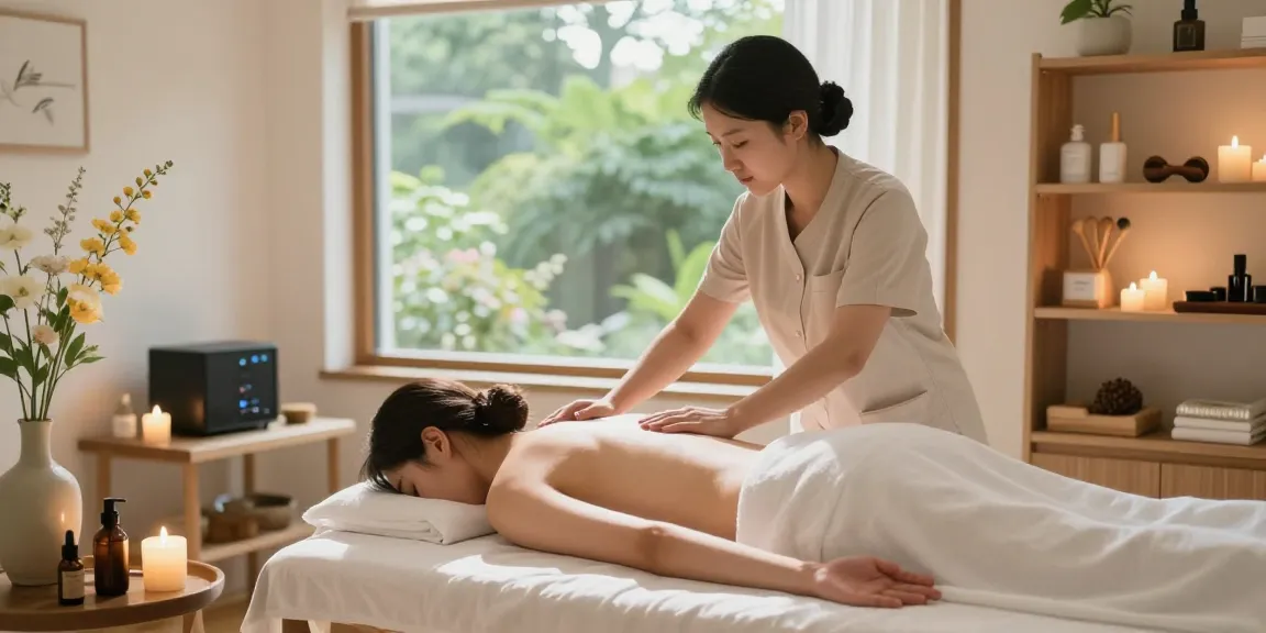 Experience 안양출장마사지 in a tranquil massage setting with soothing ambiance and natural light.