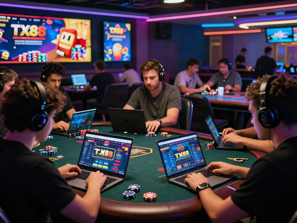 Players enjoying online games at TX88 website for thrilling gambling experiences.