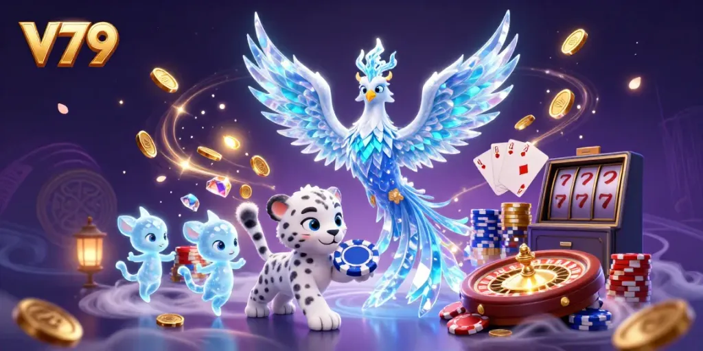 Experience vibrant gaming with V79's enchanting characters and casino elements.