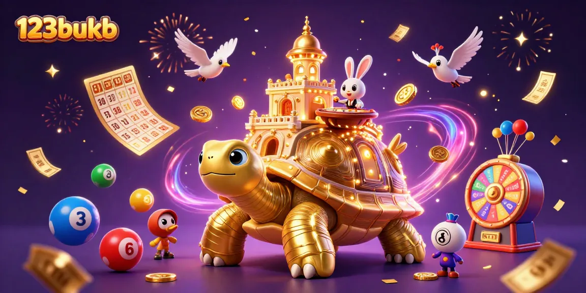 Engage in thrilling gameplay at 123bukb, a lively casino scene with vibrant characters and game elements.