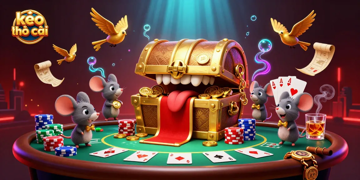 Engage with kèo nhà cái strategies in a vibrant casino scene of treasure and poker.