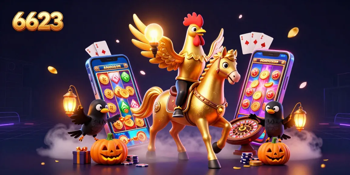 Experience the thrill of 6623 with a golden rooster and dynamic casino action.