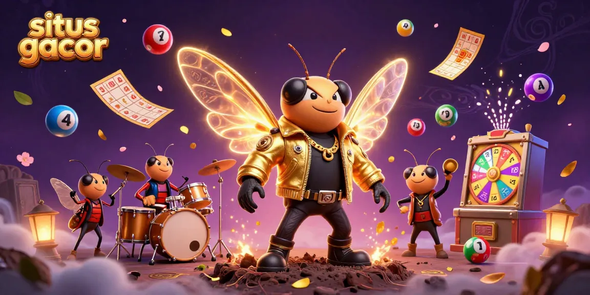 Engage with the situs gacor experience through a vibrant 3D casino illustration showcasing animated characters amidst dynamic gaming elements.