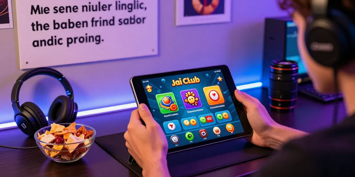 Engaged player using Jai Club login app amidst vibrant gaming graphics, capturing an exciting online gaming experience.