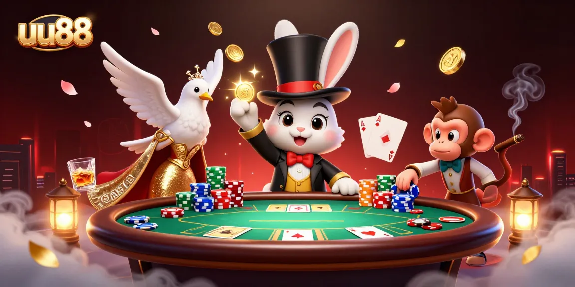 Experience thrilling gaming action at uu88 with captivating characters and vibrant casino elements.
