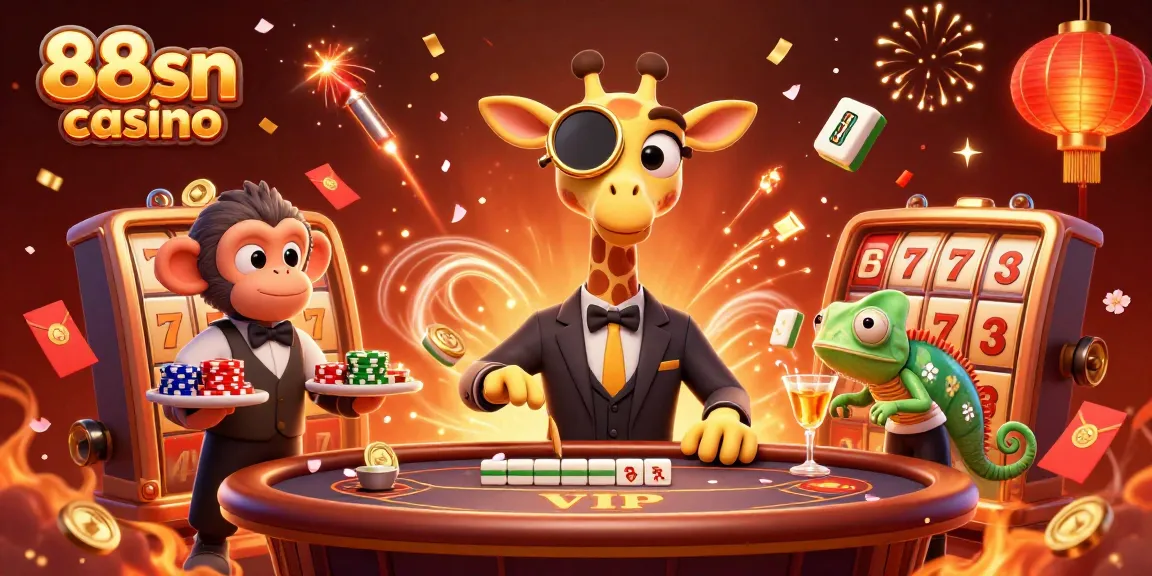 Engage in thrilling gameplay at 88sn casino with vibrant characters and dynamic casino elements.