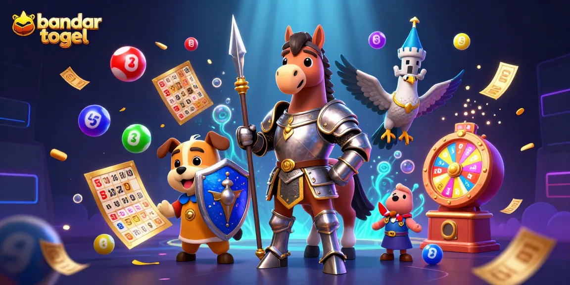 Experience thrilling bandar togel action with vibrant lottery elements and dynamic gaming icons.