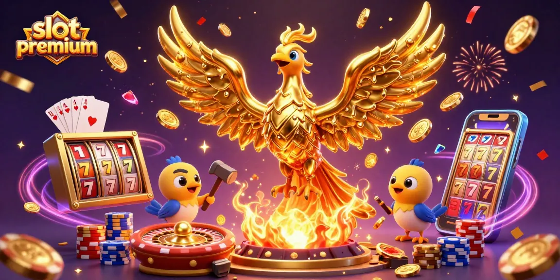 Engage with slot premium slot games featuring a golden phoenix and dynamic casino elements.