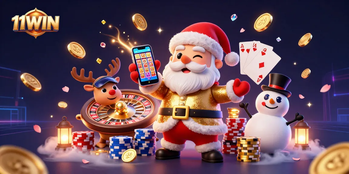 Experience thrilling jackpots at 11WIN with festive characters and dynamic casino action.