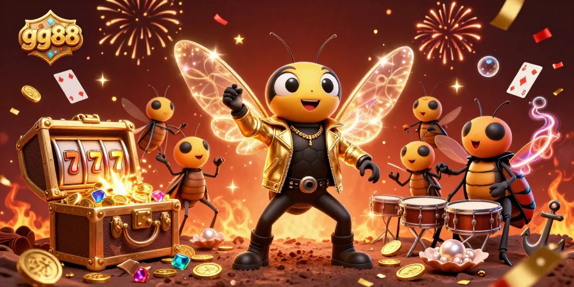 Experience the excitement of gg88 with vibrant casino elements and dynamic characters in this 3D illustration.
