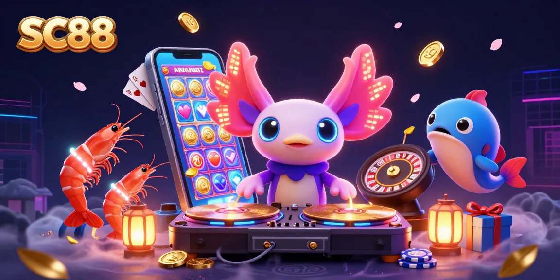 SC88 engages with colorful slot games, featuring a vibrant underwater casino theme.